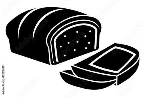 Bread Loaf and Slices silhouette | isolated vector silhouette illustration on white background