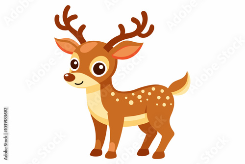 Cute reindeer vector illustration, Christmas baby reindeer vector art, reindeer clip art vector