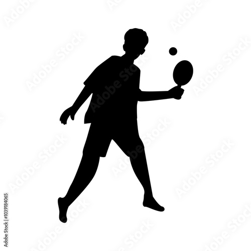 Table tennis player silhouette