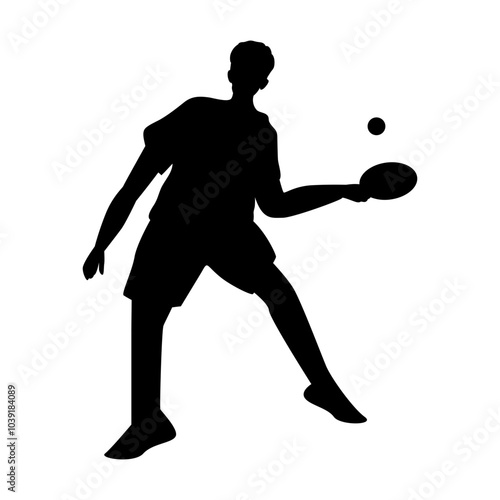 Table tennis player silhouette