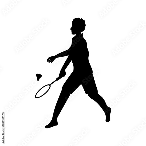 Badminton player silhouette