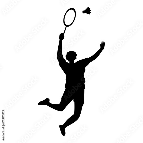 Badminton player silhouette