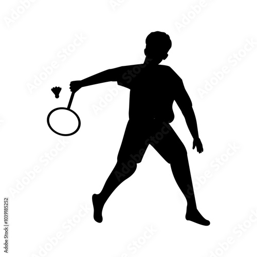 Badminton player silhouette