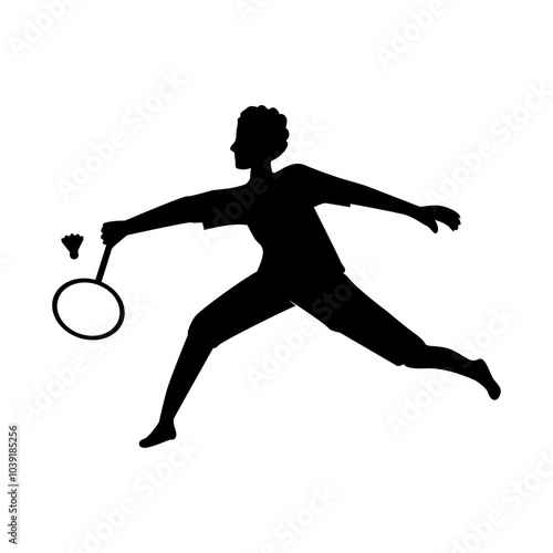 Badminton player silhouette