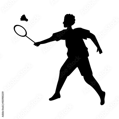 Badminton player silhouette