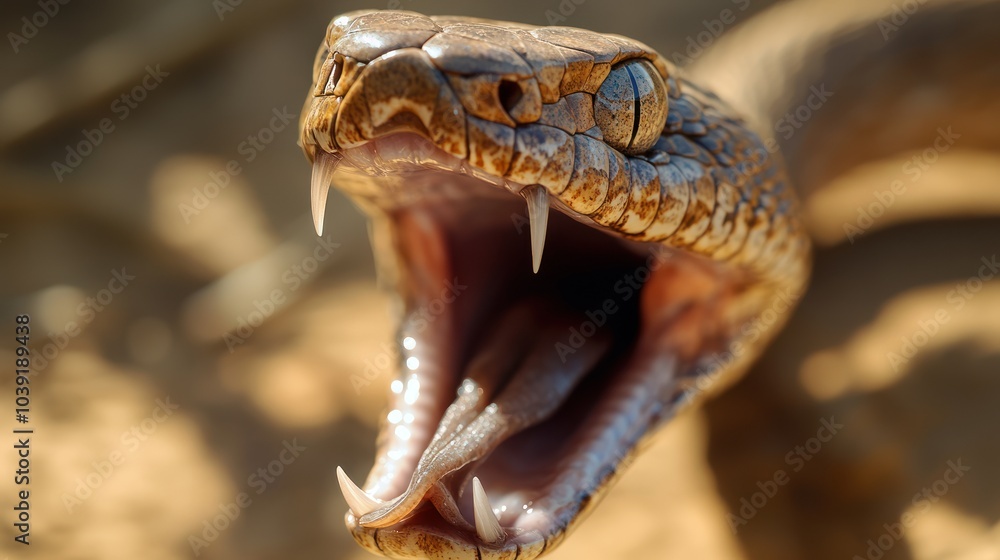 Fototapeta premium Close Up of Snake with Fangs