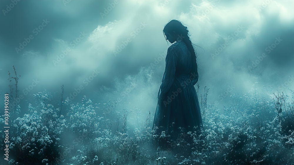 Woman in Fog: A Dreamy and Mystical Portrait Woman in Fog: A Dreamy and Mystical Portrait