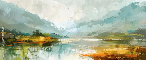Oil Painting Abstract Landscape Background