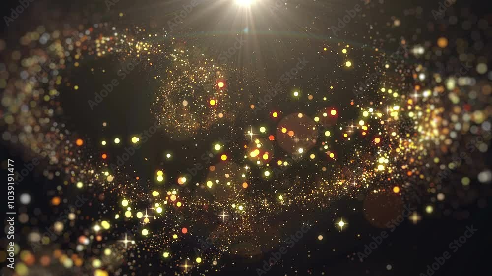 Gold Particle Flow Background Loop