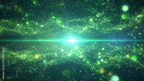 Motion Graphic Emerald Lights Particle Loop