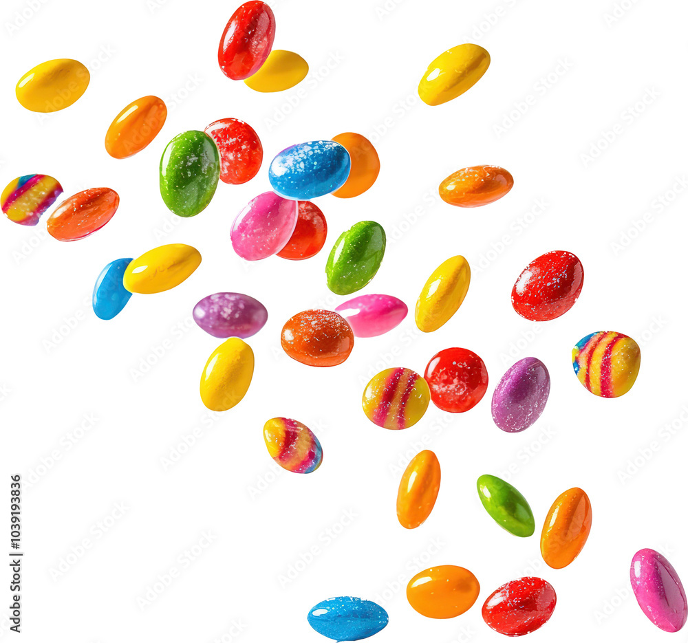Colorful candies falling Colorful candies falling
