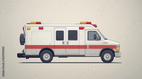 Wallpaper Mural Ambulance Side View Illustration Torontodigital.ca