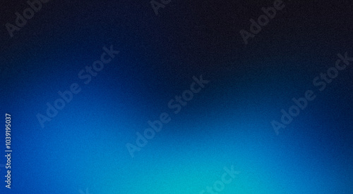 Abstract dark blue black color wave glowing grainy gradient backdrop design, copy space