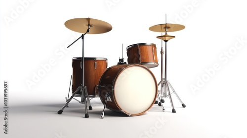 Drum Kit Isolated on White Background