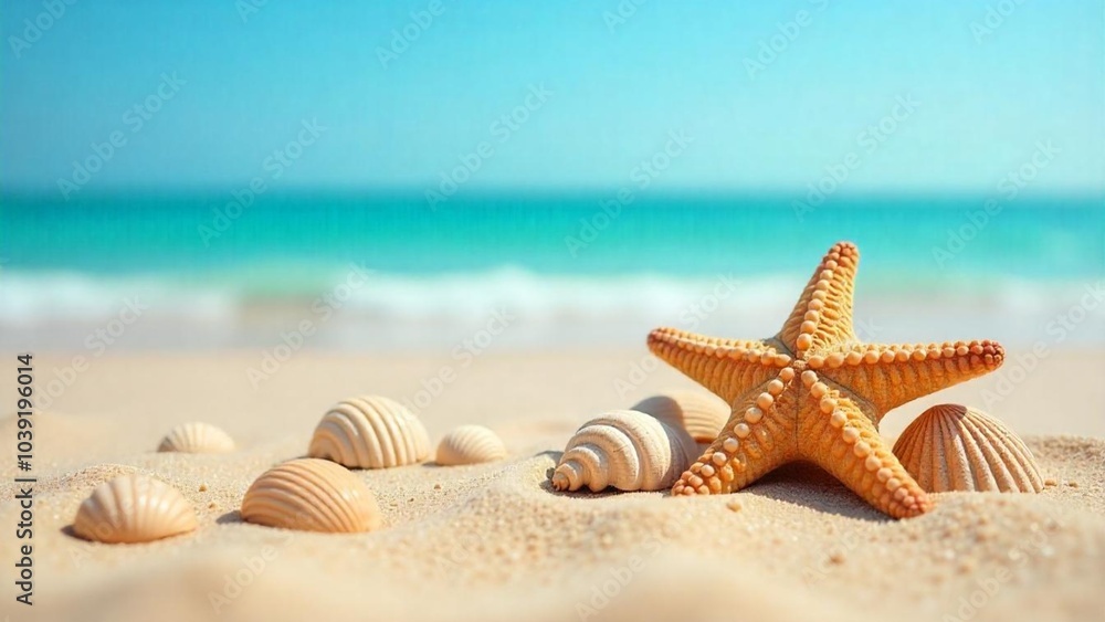 Sea shells on beautiful tropical sand beach Sea shells on beautiful tropical sand beach