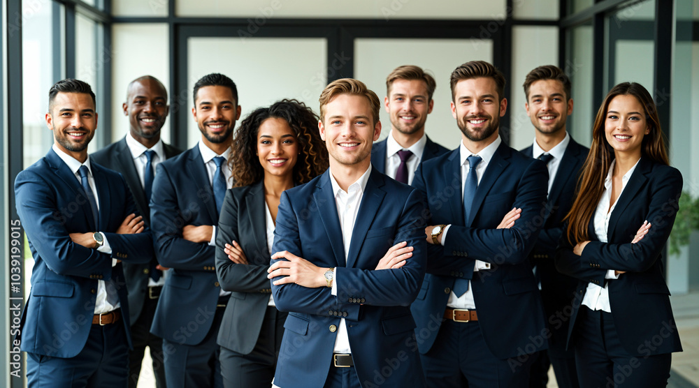 Diverse Business Team Standing Confidently Diverse Business Team Standing Confidently