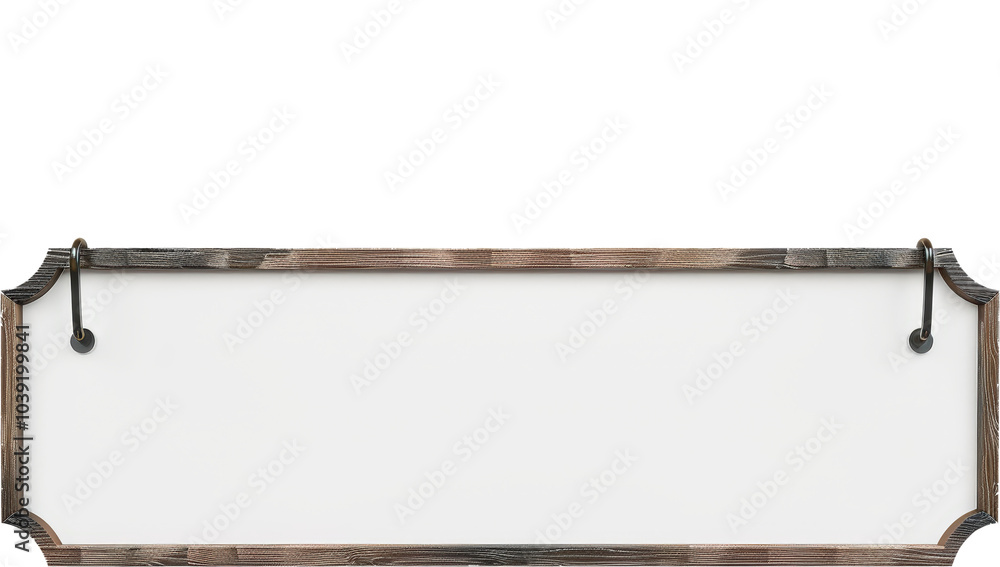 Blank wooden sign with hooks Blank wooden sign with hooks