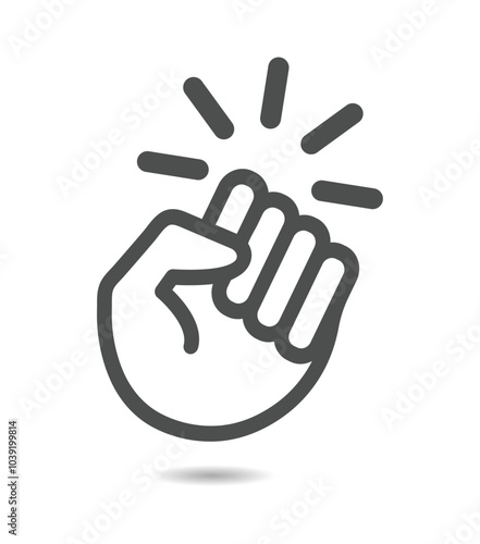 Hand knocking on door icon. Hitting fist vector icon. Fist icon