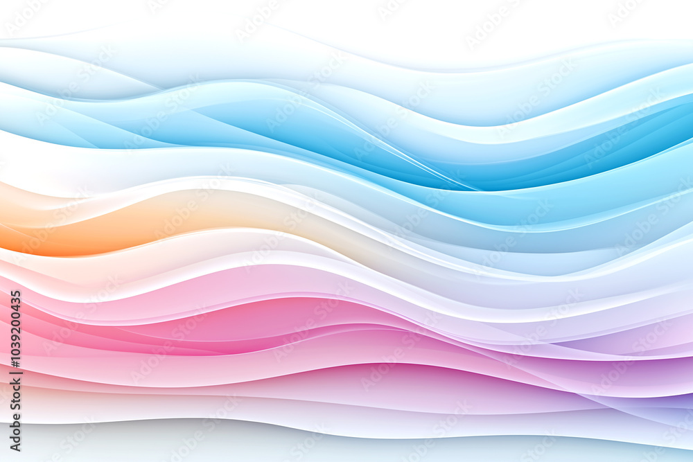 A colorful wave with a white background. The colors are pink, blue, and orange. The wave is long and has a lot of detail A colorful wave with a white background. The colors are pink, blue, and orange. The wave is long and has a lot of detail