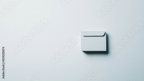 White Envelope on White Background Minimalist Design