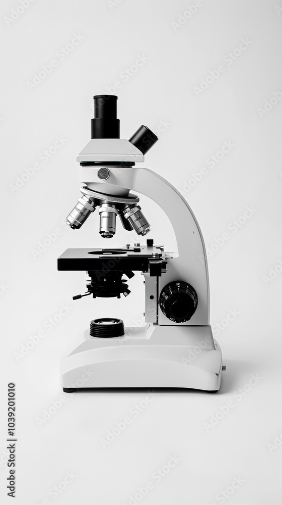 research microscope on white background research microscope on white background