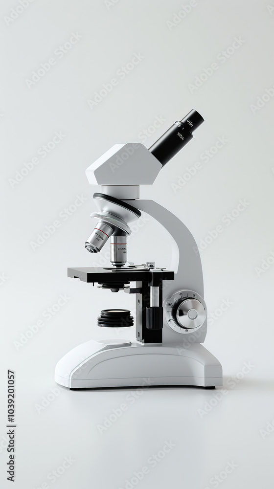 research microscope on white background research microscope on white background