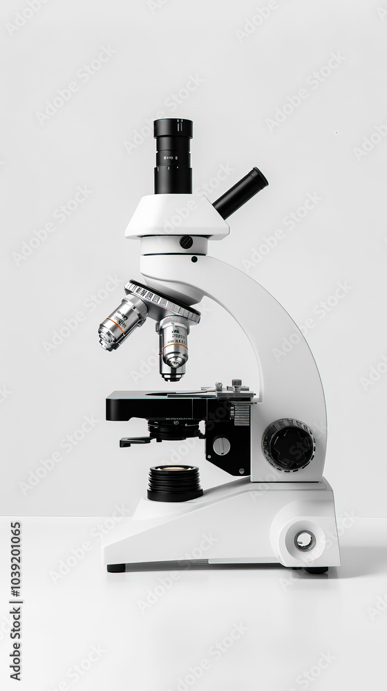 research microscope on white background research microscope on white background