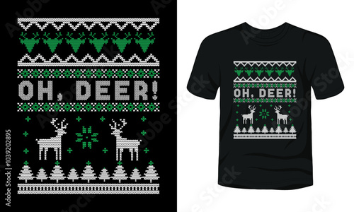Oh Deer ugly Christmas sweater design