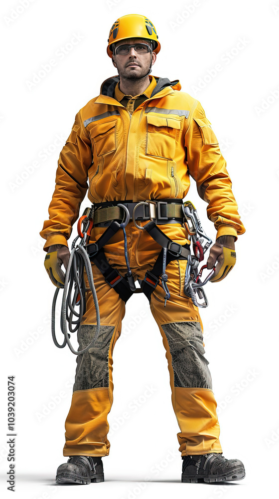 construction worker wearing full set of safety equipment construction worker wearing full set of safety equipment