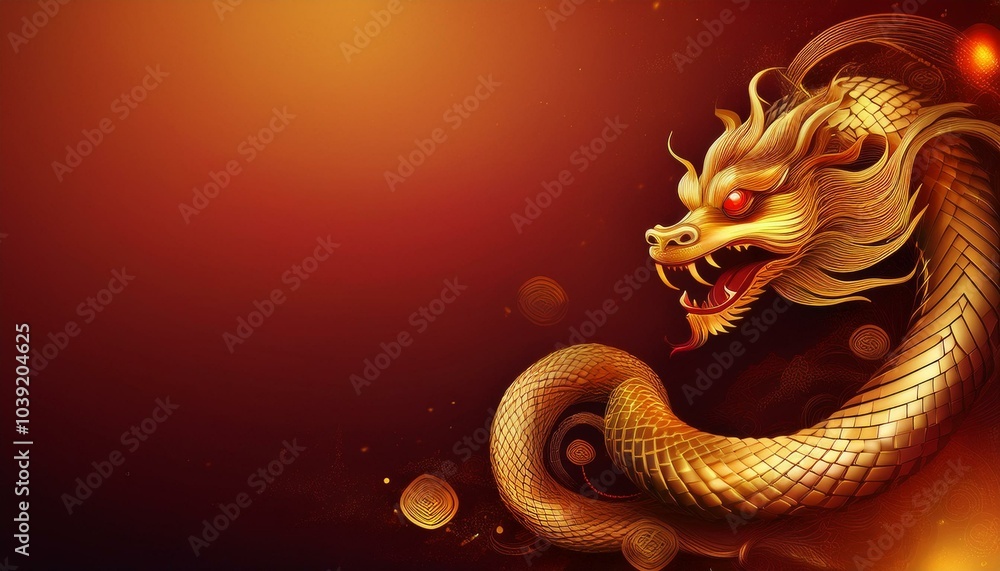 Fototapeta premium Happy chinese lunar new year, with flowers lucky on red background
