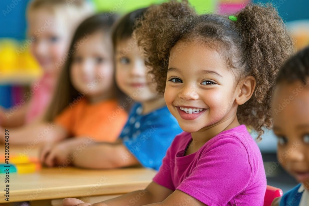 Inclusive education in a diverse preschool classroom, with all children participating in learning Inclusive education in a diverse preschool classroom, with all children participating in learning