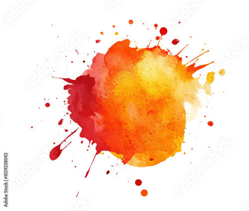 Orange and red splattered paint photo