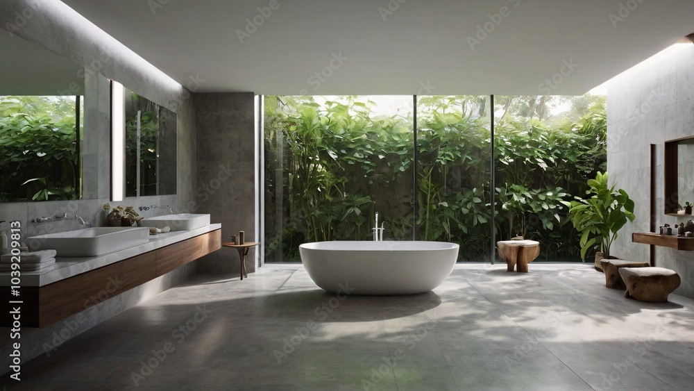 modern bathroom interior. Generative AI modern bathroom interior. Generative AI