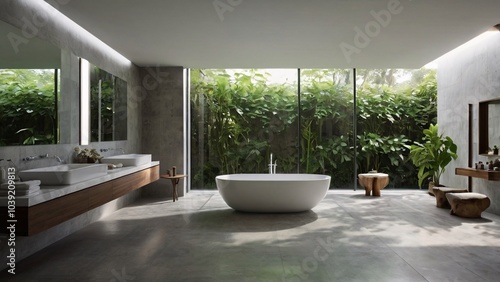 modern bathroom interior.  Generative AI