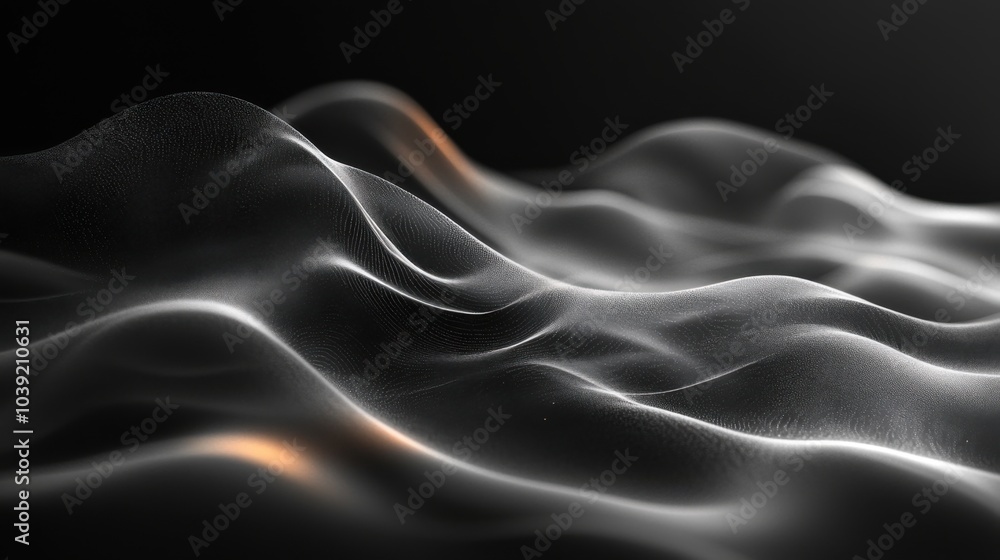 Obraz premium Abstract waves of light and shadow creating a dynamic flow.