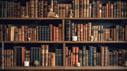 Bookshelf with Old Books