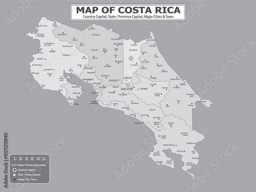 American Countries Geography Political map. Political map of country with capital, province or state capital, major cities and town.