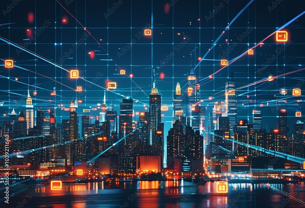 Naklejka premium futuristic network