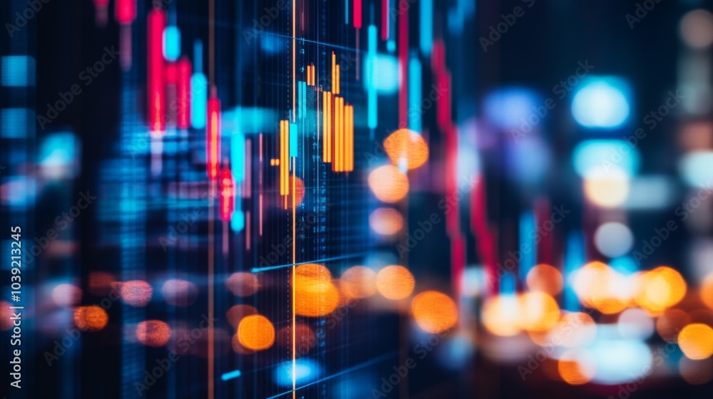 Fototapeta premium Vibrant Financial Data Visualization Background