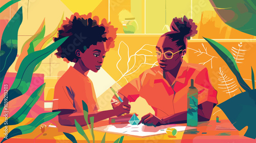 A mentor guiding a student through a challenging project, illustrating the importance of support and empowerment in education, Empowerment