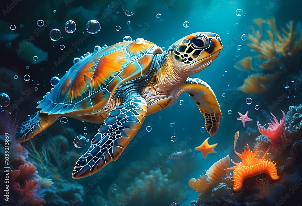 Obraz premium mermaid turtle