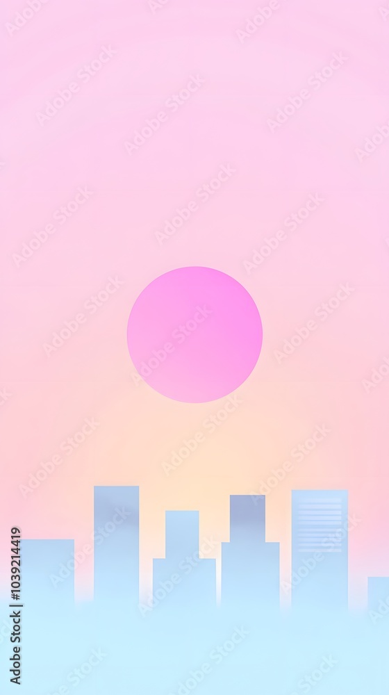 Fototapeta premium Minimalist Panoramic Landscape with Soft Colors