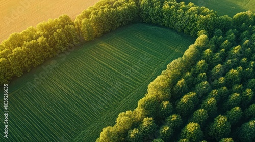 A carbon farming field where cover crops, trees, and perennial plants are used to capture and store carbon in the soil, helping to reduce atmospheric CO2 and improve soil health photo