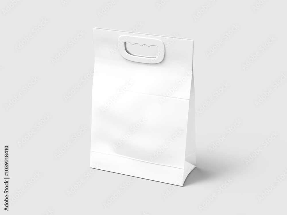 Reusable Blank White Paper Gift Bag Mockup 3D Render Reusable Blank White Paper Gift Bag Mockup 3D Render