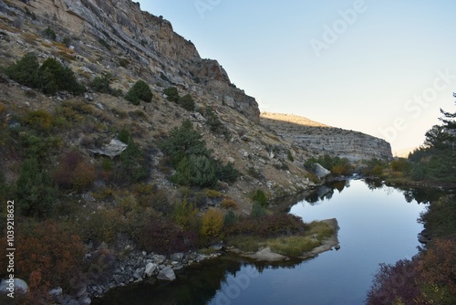 landscape with lake and mountains