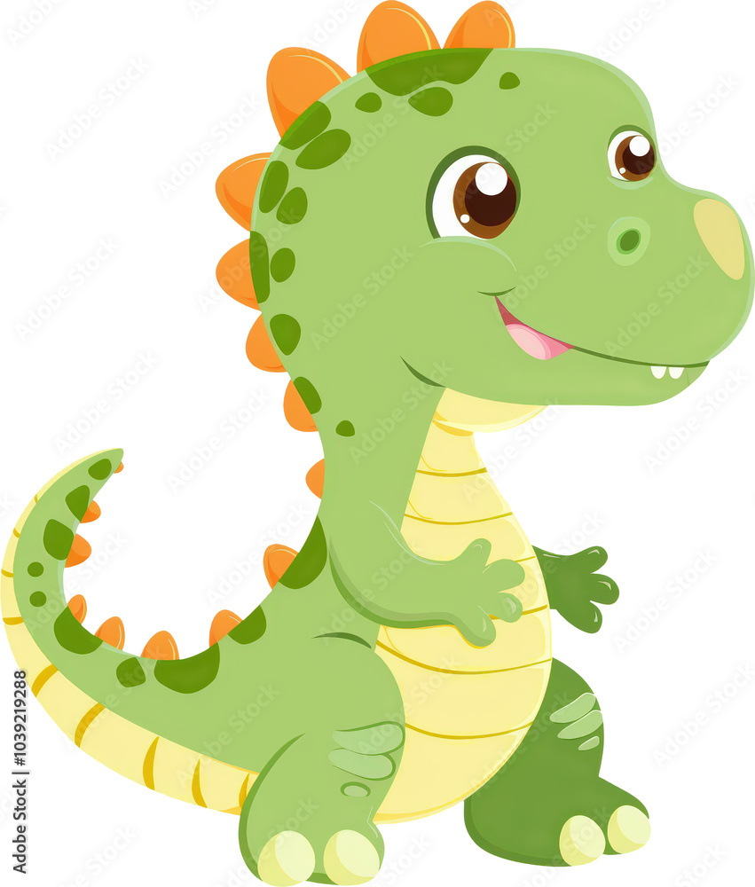 Fototapeta premium Cute green dinosaur