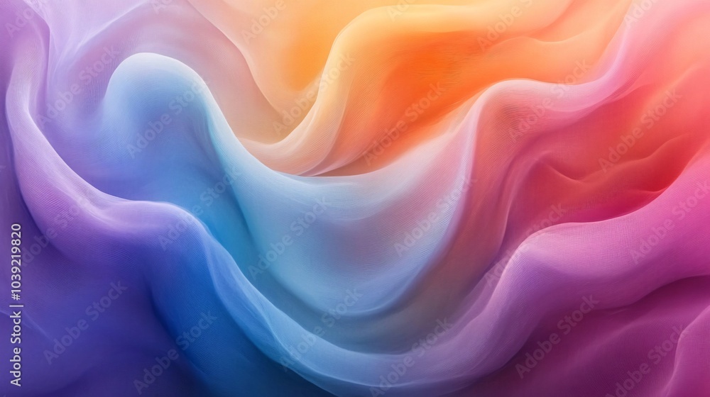 custom made wallpaper toronto digitalAbstract colorful waves of fabric with gradient colors.