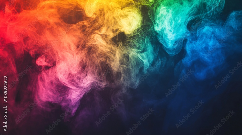 Abstract colorful smoke swirls on a black background. Abstract colorful smoke swirls on a black background.