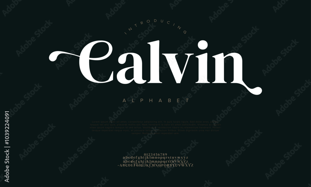 Calvin typography beauty fashion elegant minimalist serif italic fonts decorative wedding vintage retro logos. Minimal luxury font alphabet logo. Vector illustration Calvin typography beauty fashion elegant minimalist serif italic fonts decorative wedding vintage retro logos. Minimal luxury font alphabet logo. Vector illustration