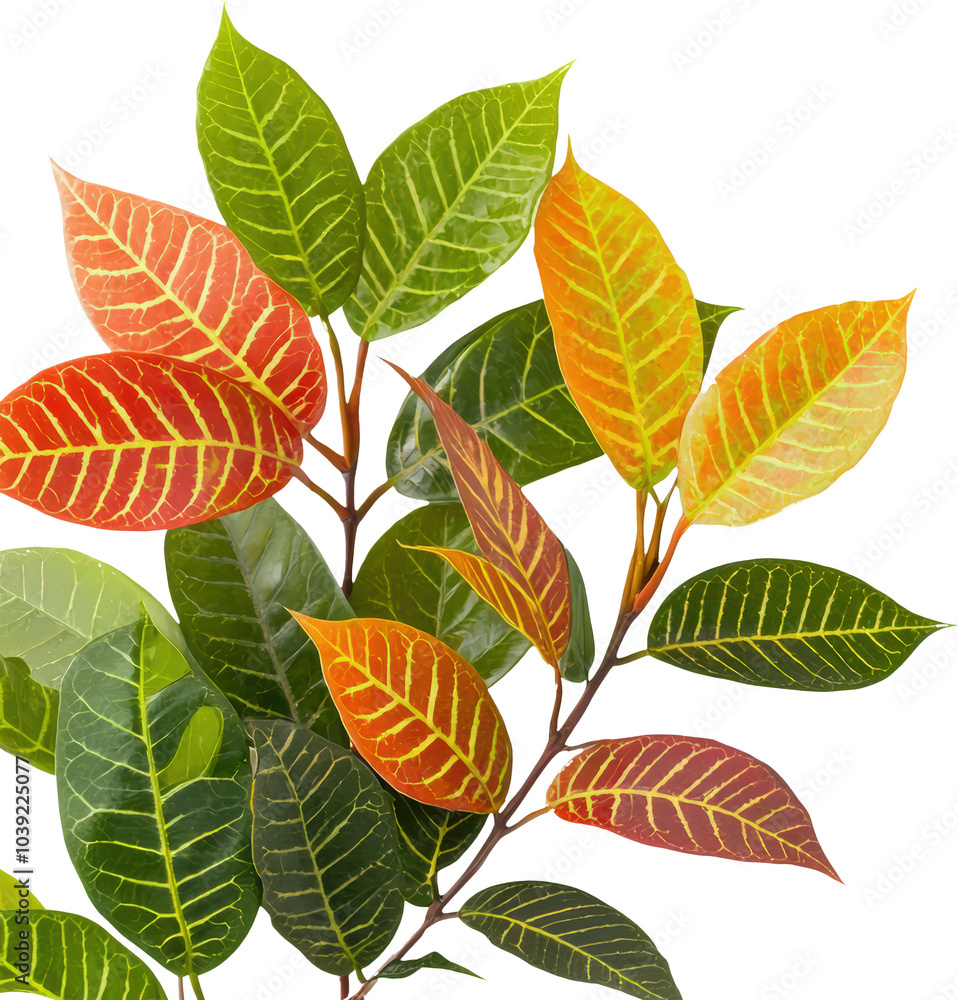 Colorful leaves with veins Colorful leaves with veins